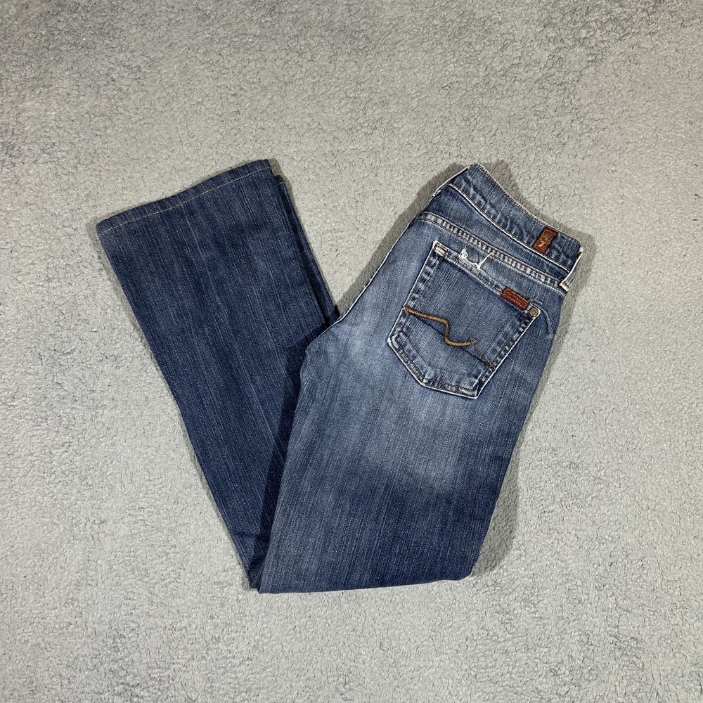 Vintage Y2K 7 For All Mankind Flare Blue Jeans Womens 29 U076080U-080U #3739